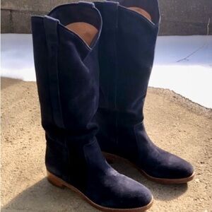 Via Spiga GillianTall Suede Boot in Midnight Blue (Size 11 w/original box)